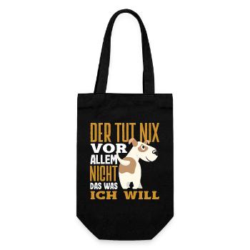 Lustiges Jack Russell Besitzer Geschenk - Geschenkbeutel für Flaschen - Schwarz - Vorne