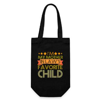 Ich bin das Lieblingskind meiner Schwiegermutter – lustige Familie - Geschenkbeutel für Flaschen - Schwarz - Vorne