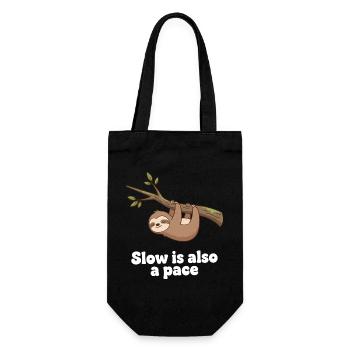 Langsam ist auch ein Tempo - Geschenkbeutel für Flaschen - Schwarz - Vorne