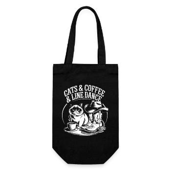 Danse de la ligne de café des chats - Sac à bouteille - noir - Devant