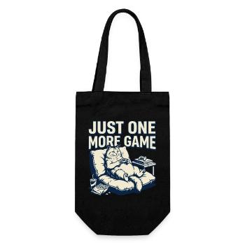 Just one more game of cat lounge - Gift Bag for Bottles - black - Front
