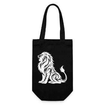 Tribal Löwe Silhouette - Geschenkbeutel für Flaschen - Schwarz - Vorne