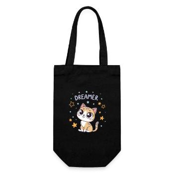 Dreamy Cat and Kawaii Stars - Gift Bag for Bottles - black - Front