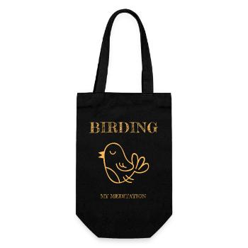 Birding is My Meditation - Gift Bag for Bottles - black - Front