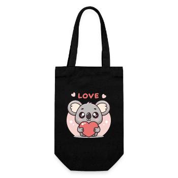Koala Heart in Love - Gift Bag for Bottles - black - Front