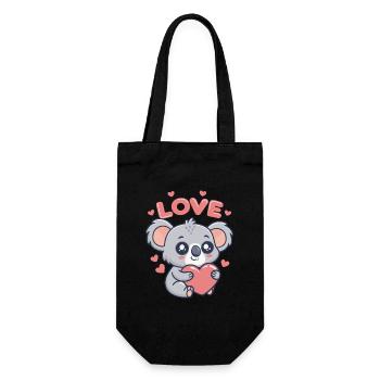 Koala Heart Love Soft Drawing - Gift Bag for Bottles - black - Front