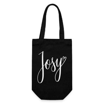 Josy Script Heart Design - Gift Bag for Bottles - black - Front