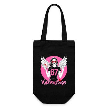 67 Valentine Flügelheldin - Geschenkbeutel für Flaschen - Schwarz - Vorne