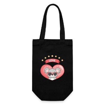 Koala Coeur Lunettes Love - Sac à bouteille - noir - Devant