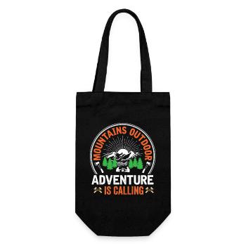 Mountains - Adventure is Calling - Gift Bag for Bottles - black - Front