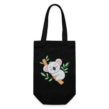 Dreamy Koala on Tropical Branch - Gift Bag for Bottles - black - Front
