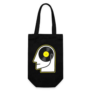 Portrait de tête en vinyle - Sac à bouteille - noir - Devant
