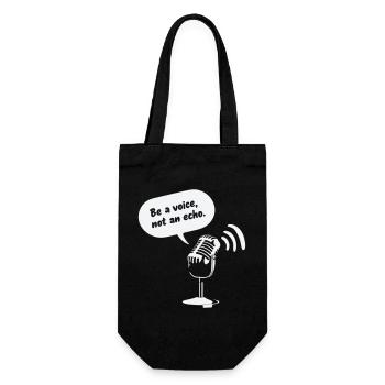 Be a Voice, Not an Echo - Geschenkbeutel für Flaschen - Schwarz - Vorne