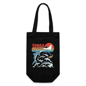Tonga shark species Tiger shark Bull shark Manta rays - Gift Bag for Bottles - black - Front