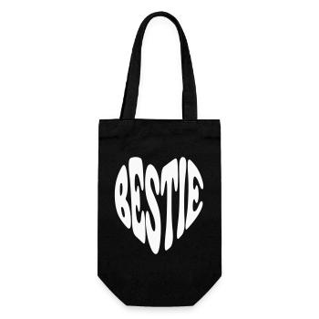Bestie Best Friend Heart - Customizable color - Gift Bag for Bottles - black - Front