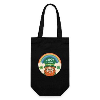 St. Patrick's Regenbogen-Kobold - Geschenkbeutel für Flaschen - Schwarz - Vorne
