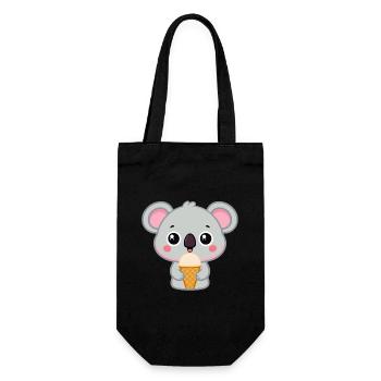 Koala Gourmand Glacé Kawaii - Sac à bouteille - noir - Devant