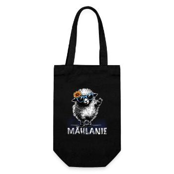 Mählanie – Mouton coquin, jeu de mots Paix - Sac à bouteille - noir - Devant