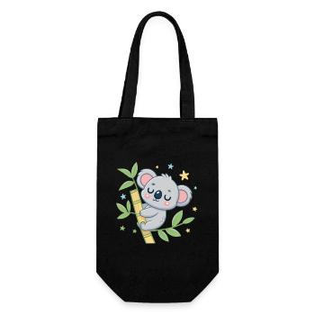 Koala on Bamboo Reverie - Gift Bag for Bottles - black - Front