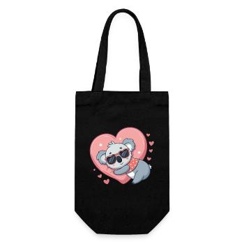 Koala Coeur sur Fond Rose - Sac à bouteille - noir - Devant