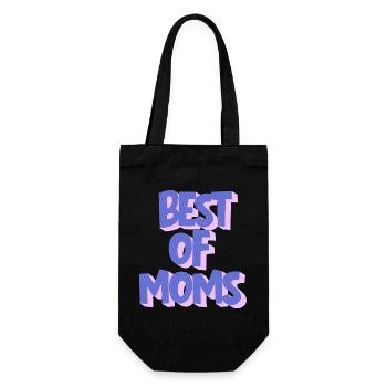 Best of Moms Typo Grafik - Geschenkbeutel für Flaschen - Schwarz - Vorne