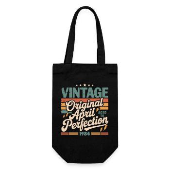 April 1984 Jahrestag April 1984 Geschenk 1984 - Geschenkbeutel für Flaschen - Schwarz - Vorne