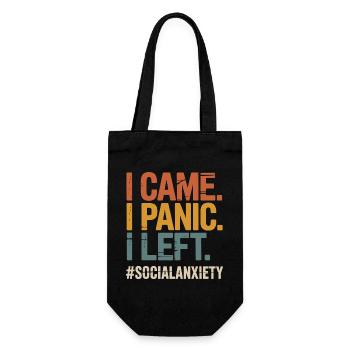 Introverted Problem Funny Social Freak - Gift Bag for Bottles - black - Front