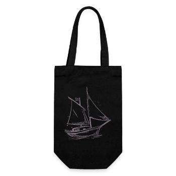 Sailing Adventure Silhouette: Elegant Sailors - Gift Bag for Bottles - black - Front