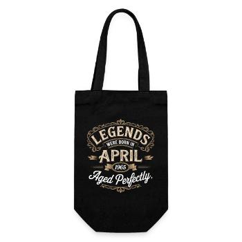 April 1965 Birthday Gift Awesome since April - Gift Bag for Bottles - black - Front