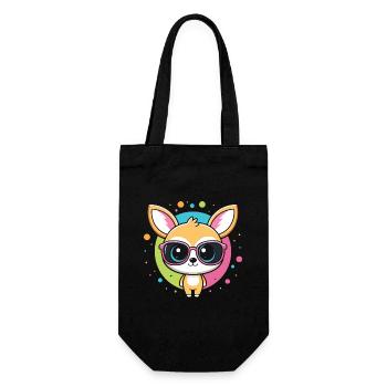 Chihuahua-Kawaii-Pop-Gläser - Geschenkbeutel für Flaschen - Schwarz - Vorne