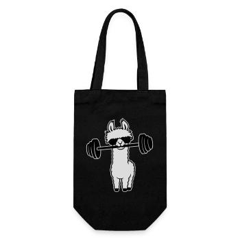Cool Lama Gewichtheber Langhantel Sonnenbrille Gym - Geschenkbeutel für Flaschen - Schwarz - Vorne
