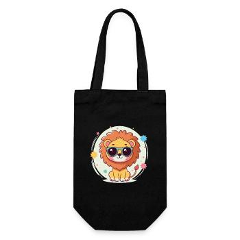 Cute Lion Sunglasses - Gift Bag for Bottles - black - Front