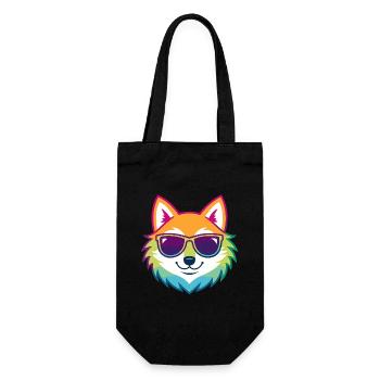 Regenbogenfuchs-Brille - Geschenkbeutel für Flaschen - Schwarz - Vorne