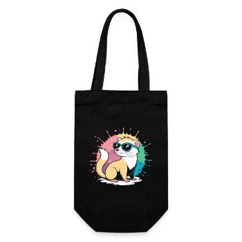 Furet Cool cartoon avec lunettes bleues - Sac à bouteille - noir - Devant