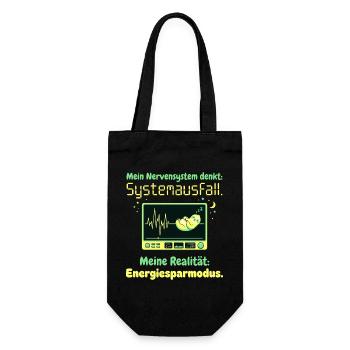 Faultier Nervensystem Energiesparmodus Humor Desig - Geschenkbeutel für Flaschen - Schwarz - Vorne