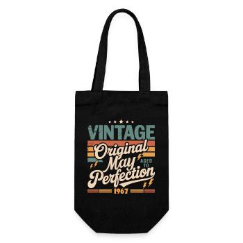 Vintage Mai 1967 – Perfektion seit 59 Jahren - Geschenkbeutel für Flaschen - Schwarz - Vorne