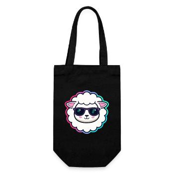 Schaf-Hipster-Brille - Geschenkbeutel für Flaschen - Schwarz - Vorne