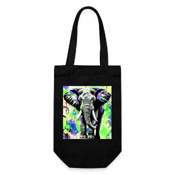 Elefant - Geschenkbeutel für Flaschen - Schwarz - Vorne