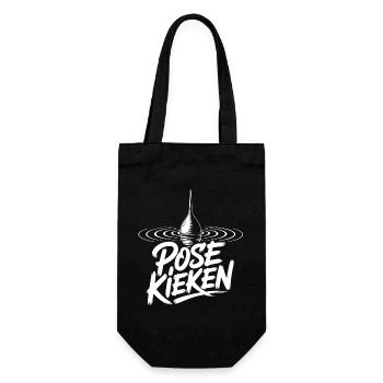 Angler Pose Design - Geschenkbeutel für Flaschen - Schwarz - Vorne