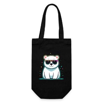 Polar Bear Shiny Glasses - Gift Bag for Bottles - black - Front