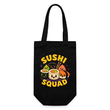 Sushi-Truppe Lustiges japanisches Essen Sashimi Li - Geschenkbeutel für Flaschen - Schwarz - Vorne