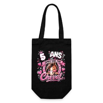 Cheval 5 Ans Anniversaire Fille Poney - Sac à bouteille - noir - Devant