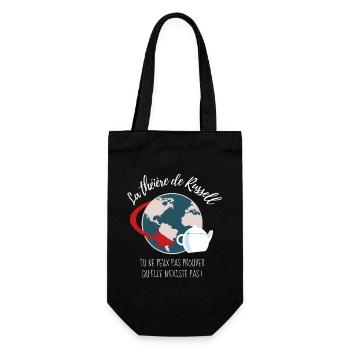 La théière de Russell (texte blanc) - Sac à bouteille - noir - Devant