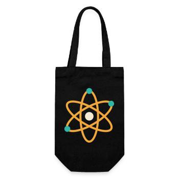 Atom - Physik Chemie Wissenschaft Nerd Lehrer - Geschenkbeutel für Flaschen - Schwarz - Vorne