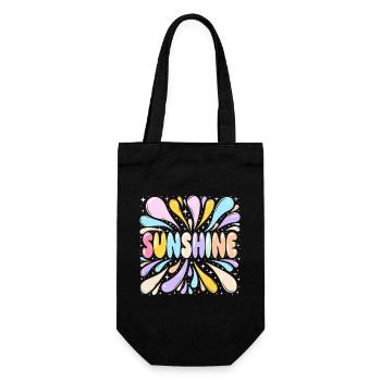 Retro-Pastell-Sonnenschein - Geschenkbeutel für Flaschen - Schwarz - Vorne