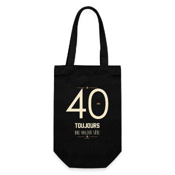 40 Ans Toujours Une Valeur Sûre - Cadeau Anniversa - Sac à bouteille - noir - Devant