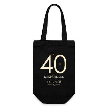 40 Ans L'Expérience A De La Valeur - Cadeau Annive - Sac à bouteille - noir - Devant