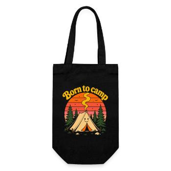 Né dans la tente mignonne du coucher de soleil rétro des années 70 - Sac à bouteille - noir - Devant
