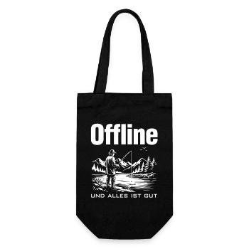 Offline am See - Geschenkbeutel für Flaschen - Schwarz - Vorne
