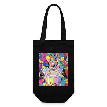 Bubble Tea Boba Drôle de Lapin mignon - Sac à bouteille - noir - Devant